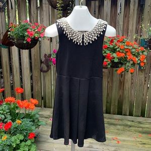 Cute black dress with crocheted cream top